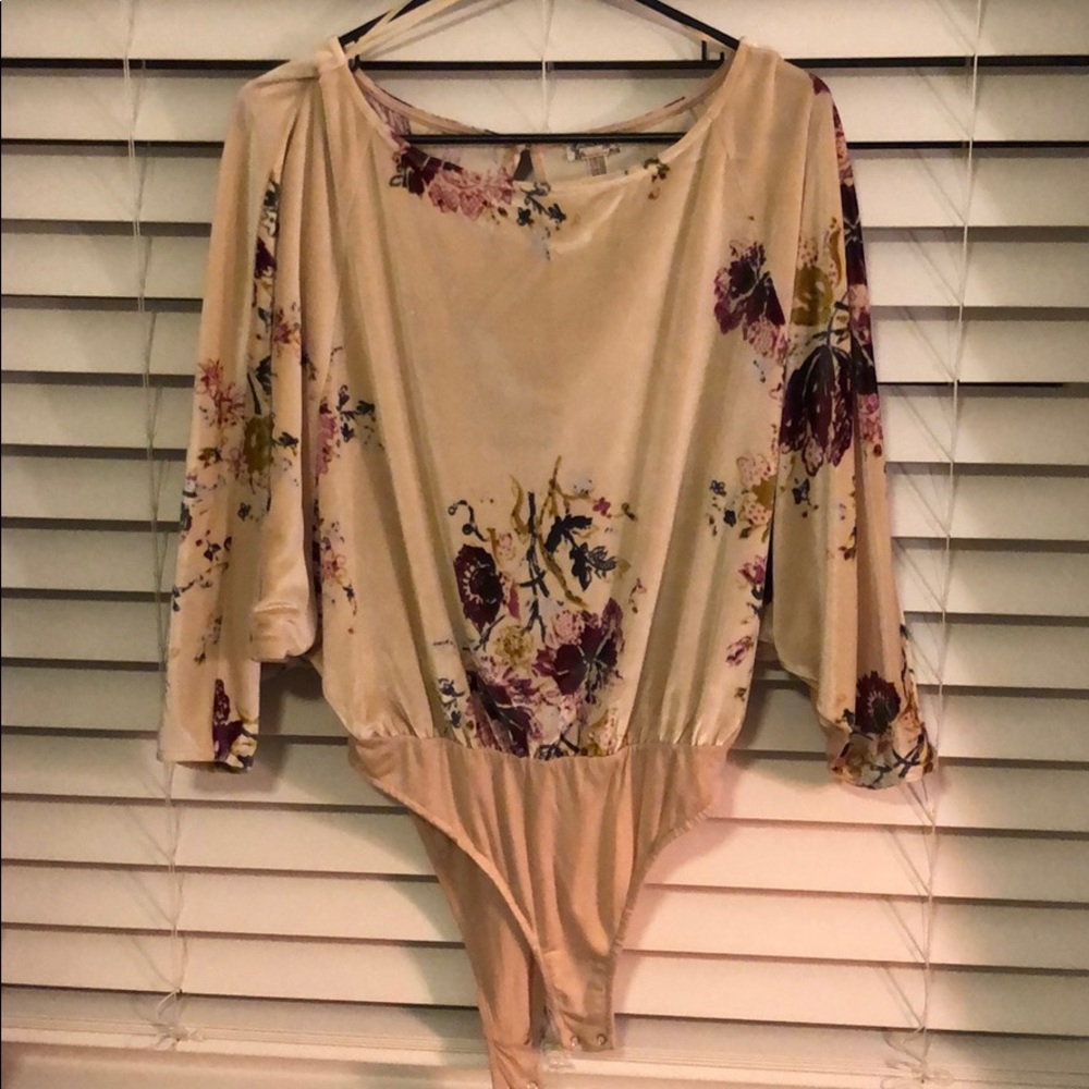 Free People Velvet Floral Bodysuit